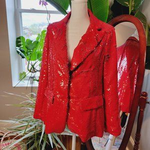 Sequin Red Blazer